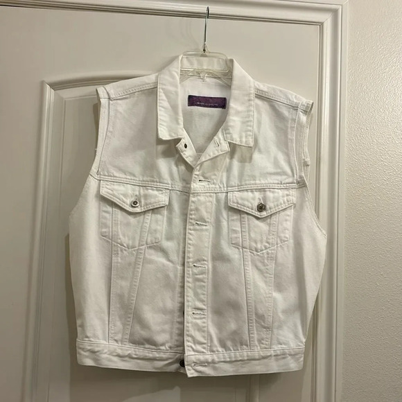 Comme Des Garçons woman's white cotton denim vest - Picture 1 of 12